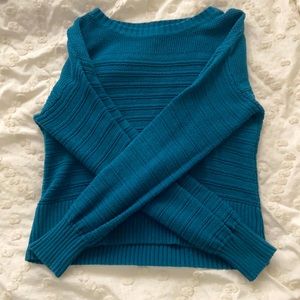 A mallard blue, Tucker+Tate Sunday morning sweater